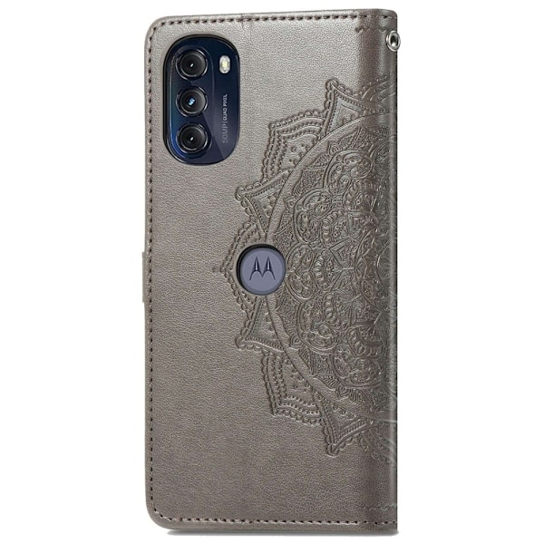 Mandala läder Motorola Moto G (2022) fodral - Silver/Grå Silvergrå