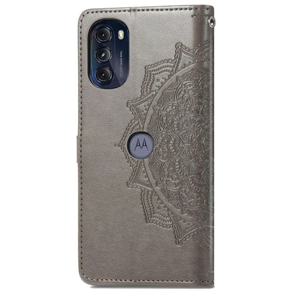Mandala Motorola Moto G (2022) Flippetui - Grå Silver grey