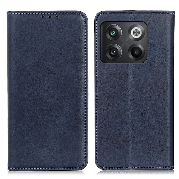 Lompakko-style Aitoa Nahkaa Läppäkotelo For OnePlus Ace Pro / 10t - Sininen Blue