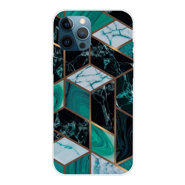 Marble design iPhone 14 Pro cover - Smaragd Marmor Green