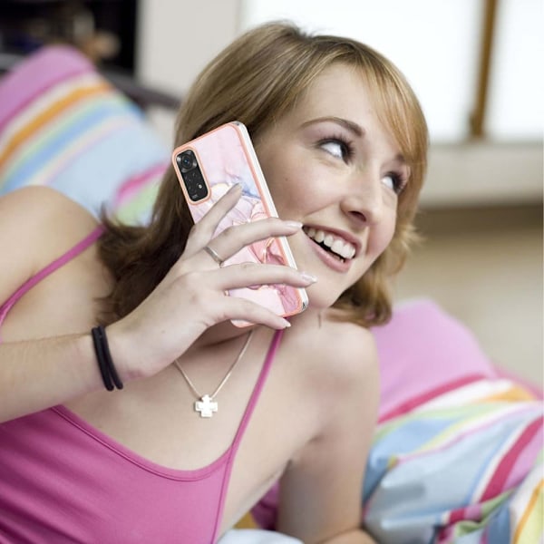 Marble design Xiaomi Redmi Note 11S / Xiaomi Redmi Note 11 kotelot - Ruusukultainen Marmori Sumu Pink