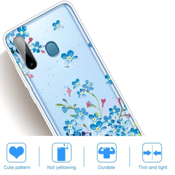 Deco Samsung Galaxy A11 / Samsung Galaxy M11 skal - Blå Blomma Blå