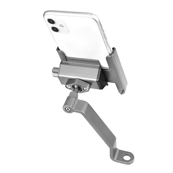 Universalholder for sykkeltelefon - Bakspeil / Grå Silver grey