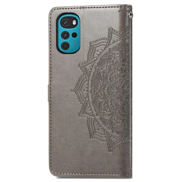 Mandala Motorola Moto G22 Läppäkotelo - Harmaa Silver grey