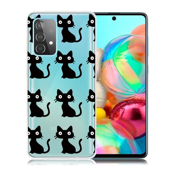 Deco Samsung Galaxy A72 5G kotelot - Musta Kissa Black