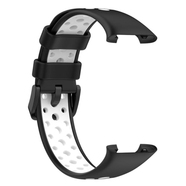 Kaksivärinen silikoninen ranneke Xiaomi Mi Band 7 Pro - Musta / Valkoinen Black