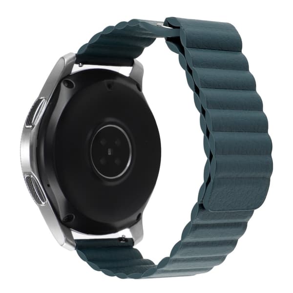 22mm Universal aito nahkainen kellonhihna - Tummanvihreä Green