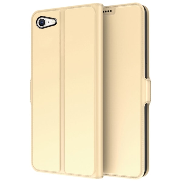 Glat og tyndt premium iPhone SE (2022) / iPhone SE 2020 / iPhone 7 læderetui - Guld Gold