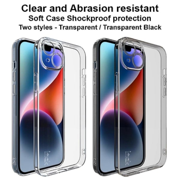 IMAK UX-5 Series iPhone 14 Plus Anti-fingerprint Flexible Phone Case Super Slim Anti-dust telefonbagcover - Transparent Transparent