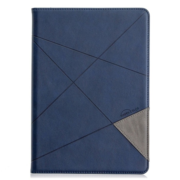 iPad 10.2 (2021) / (2020) / Air (2019) geometrinen kuvio nahkainen flip case - Sininen Blue