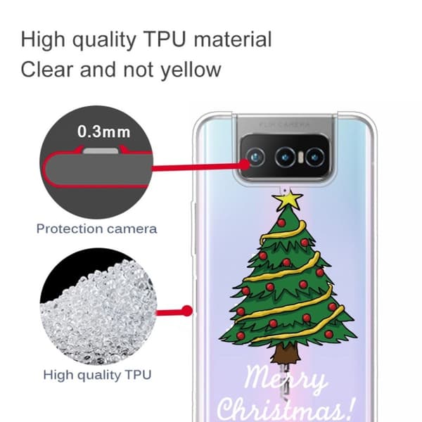 Christmas ASUS Zenfone 7 Pro fodral - Hand Painted jul träd Grön