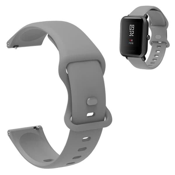 20mm Universal enkel farve silikone urrem - Grå Silver grey