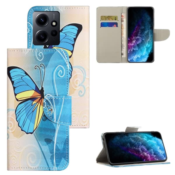 Wonderland Xiaomi Redmi Note 12 Flip Etui - Sommerfugl Blue