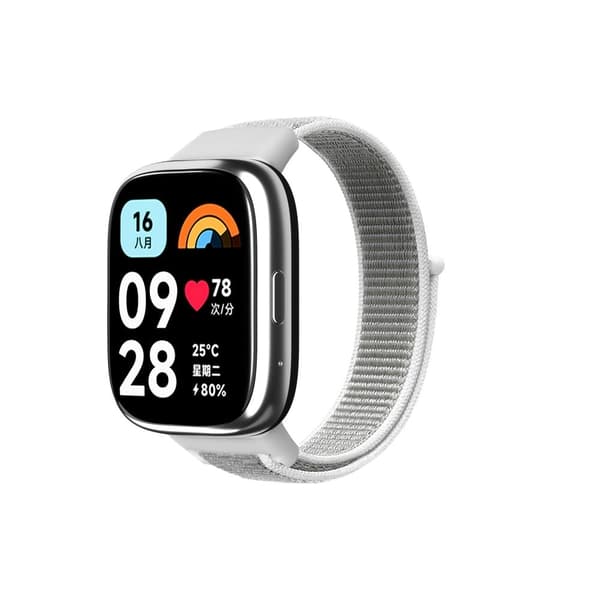 Xiaomi Redmi Watch 3 Lite / Watch 3 Active Nylon Watch Strap Loop Fastener Replacement Band - Havskaller White
