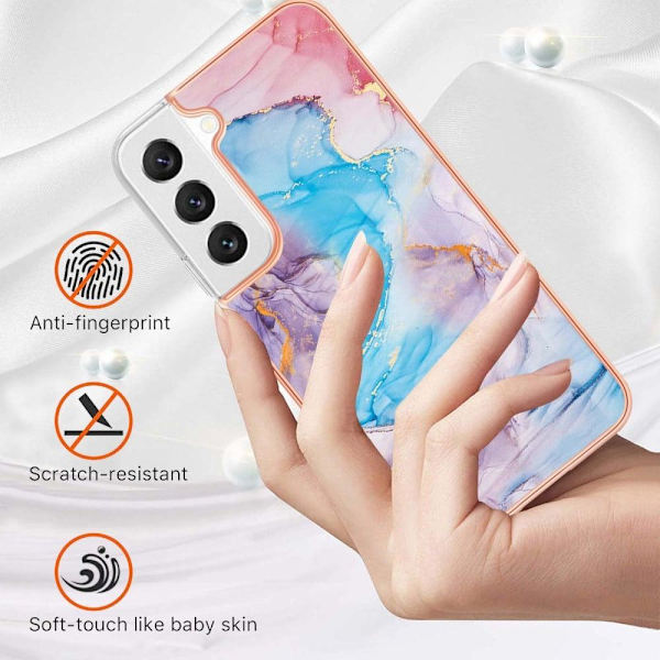 Marble Samsung Galaxy S23 Plus Etui - Milky Way Marmor Blue Multicolor