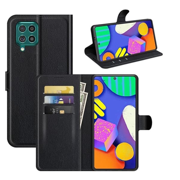 Klassisk Samsung Galaxy F62 flip etui - Sort Black