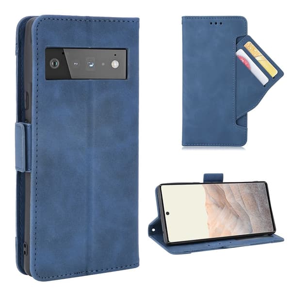 Moderni Nahkalaukku For Google Pixel 6 - Sininen Blue