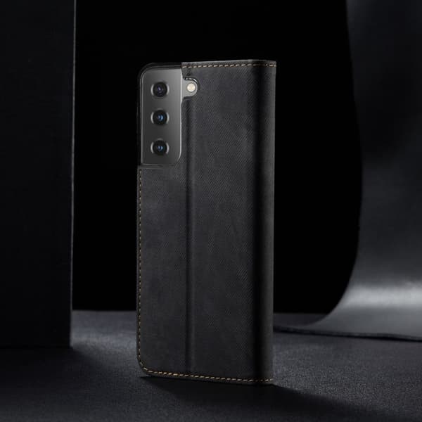 Jeans Samsung Galaxy S21 Plus flip etui - sort Black