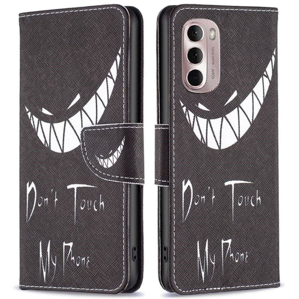 Wonderland Motorola Moto G Stylus 5G (2022) flip kuoret - Älä Koske Puhelimeeni Black