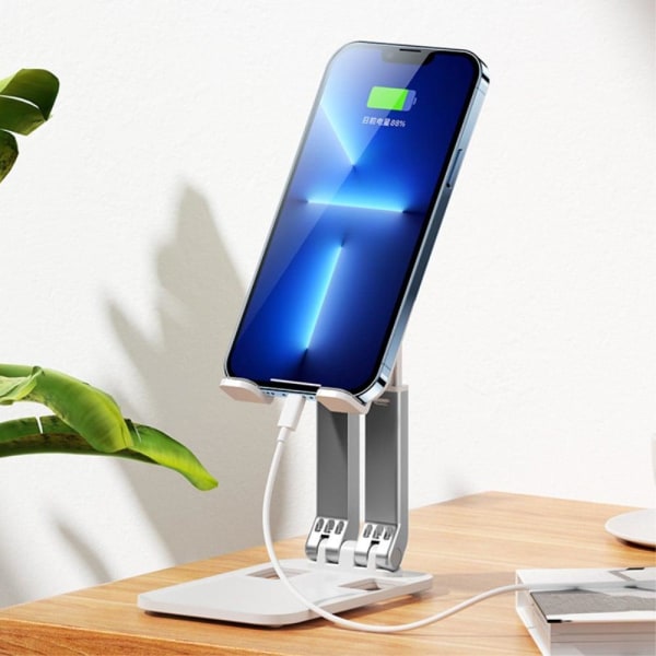 Universal biaxial foldable phone and tablet holder - Black Svart