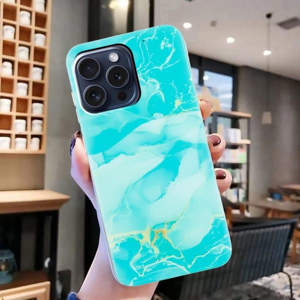 Marmordesign iPhone 16 Pro deksel - Grønn Green