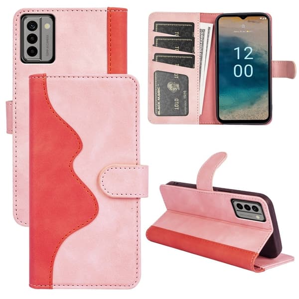 Tvåfärgat Nokia G22 fodral i läder - Rosa Rosa