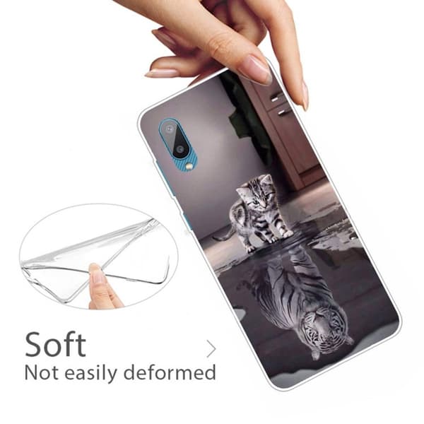 Deco Samsung Galaxy M02 / A02 Etui - Katt og Tiger Silver grey