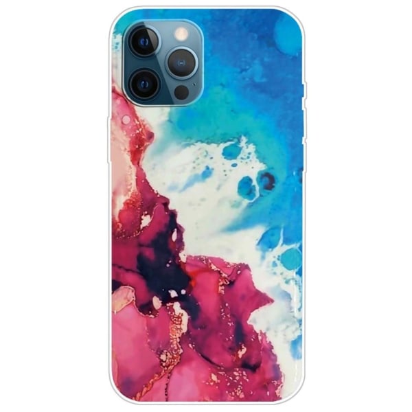 Marble design iPhone 14 Pro kotelot - Punainen Roiske Ja Sininen Multicolor