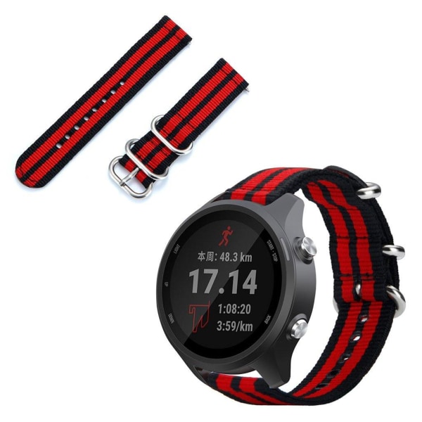 Garmin Forerunner 245 / 245 Music nylonkellonauha - Musta / Punainen Red