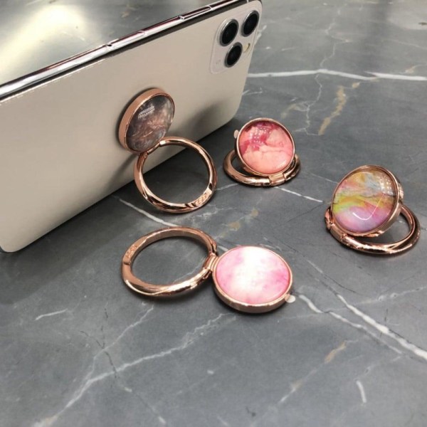 Universal stylish marble pattern phone ring bracket - Pink Mix Rosa