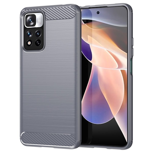Carbon Flex Etui Xiaomi Poco M4 Pro 5G - Grå Silver grey