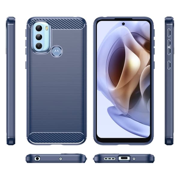 Carbon Flex Etui Motorola Moto G41 / G31 - Blå Blue