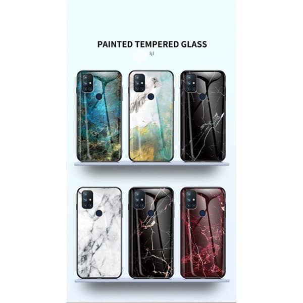 Fantasy marmor OnePlus Nord N10 5G cover - rød Red