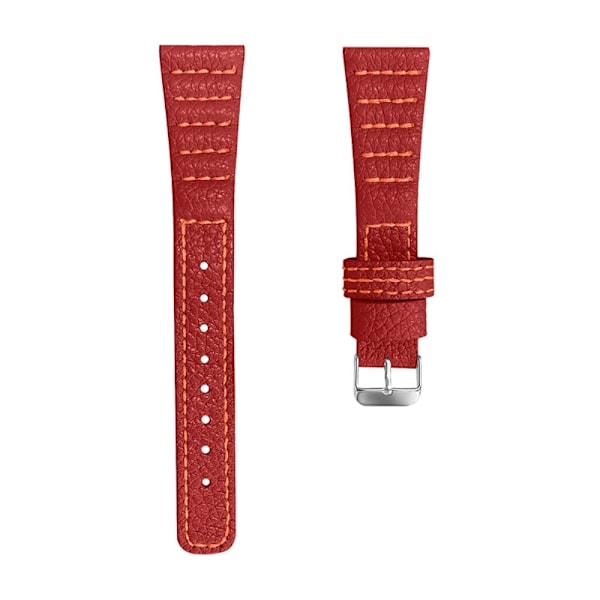 Haylou Solar LS05 / Xiaomi Watch Color aalto ompelemalla linjat aitoa nahkaa katsella hihna - Punainen Red