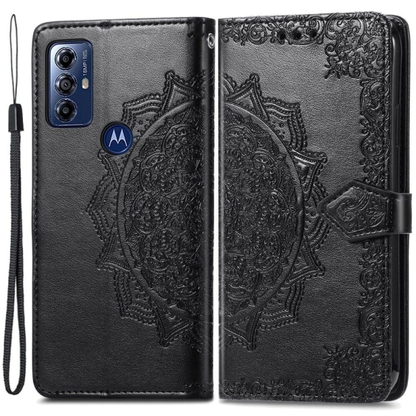 Mandala läder Motorola Moto G Play (2023) fodral - Svart Svart