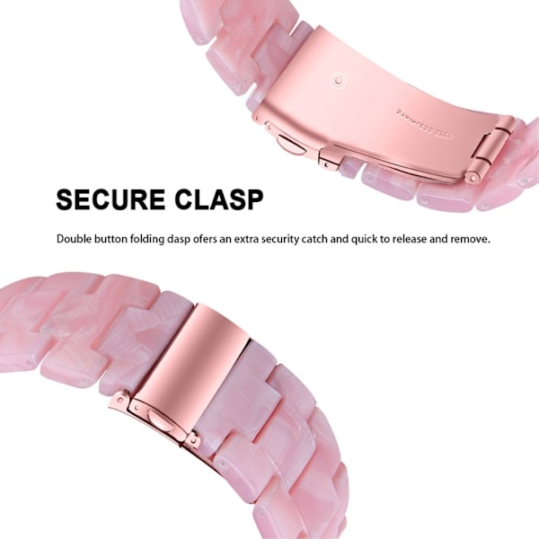 22 mm urrem i resin-stil til Fossil-ur - Perle Lyserød Pink