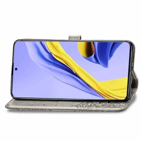 Mandala Samsung Galaxy A51 Flip kotelot - Harmaa Silver grey