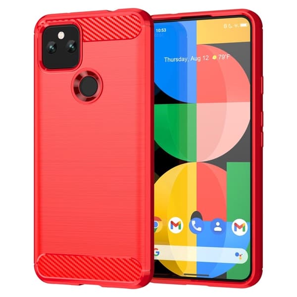 Carbon Flex Google Pixel 5a skal - Röd Röd