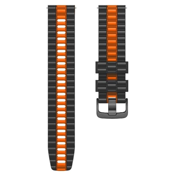 22 mm universalrem i bølgestil - Svart / Oransje Orange