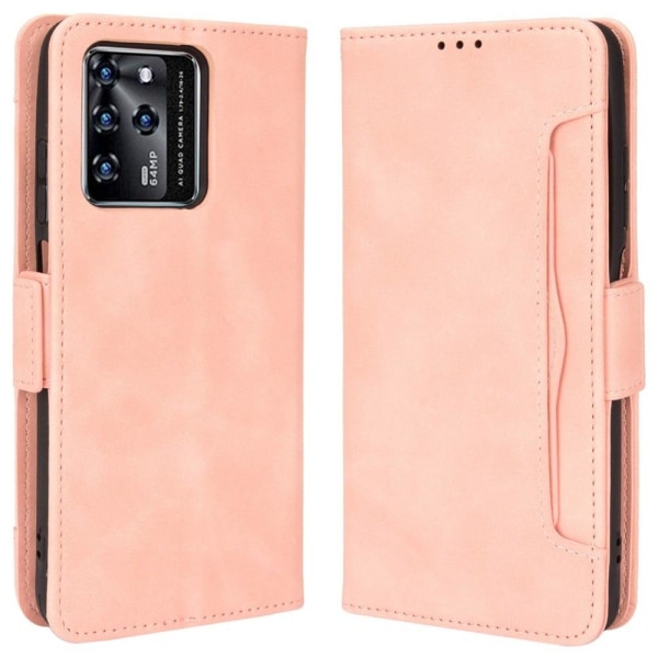 Modern-styled leather wallet case for ZTE Blade V30 - Pink Pink