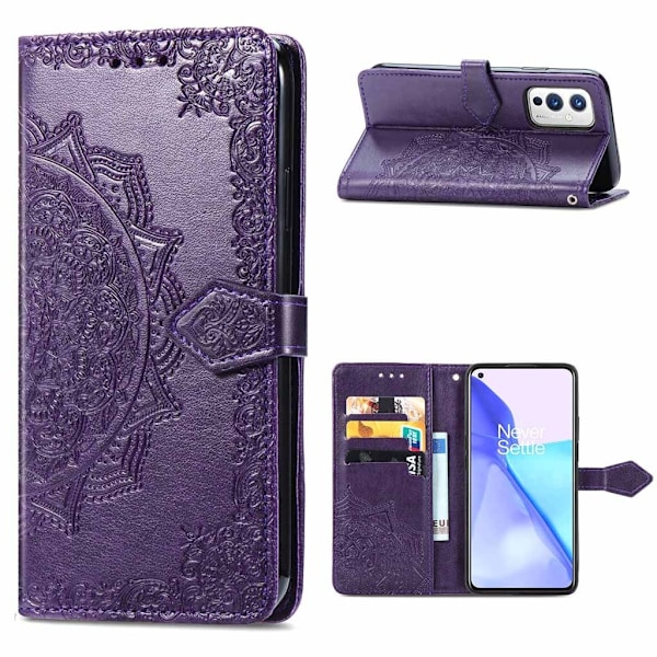 Mandala OnePlus 9 Flippetui - Lilla Purple