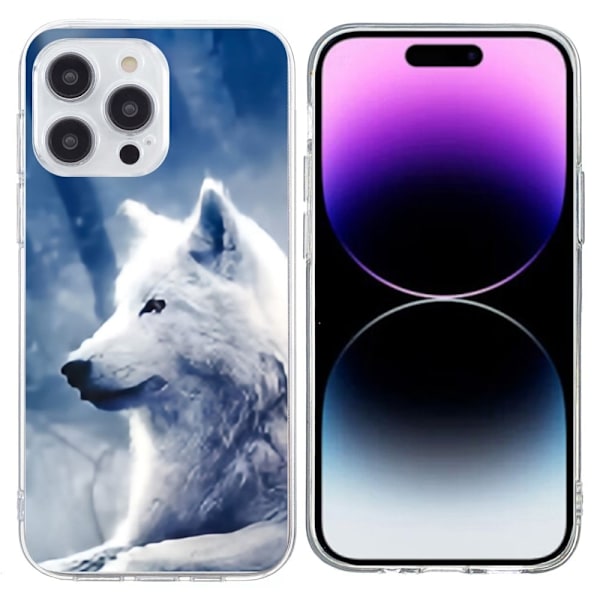 Vibe iPhone 16 Pro Max skal - Vit Varg Blå