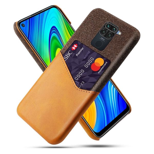 Bofink Xiaomi Redmi Note 9 cover med kortholder - Orange Orange