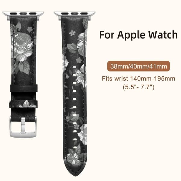 Läderband Apple Watch Series 10 42mm spetsig svansrem silverspänne - Aprikos Brun