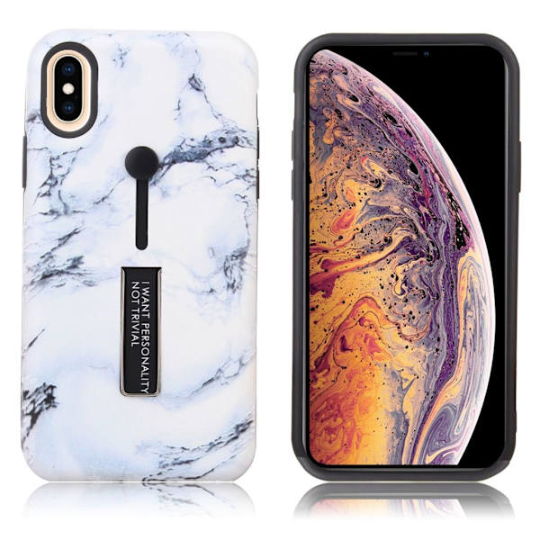 Marmormotiv iPhone Xs Max skal - Blå / Vit multifärg