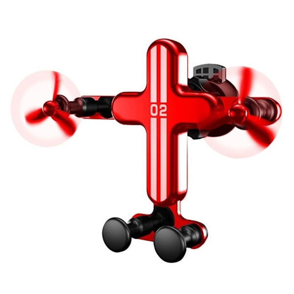 Universalholder til bilmontering + mini-ventilator - Rød Red