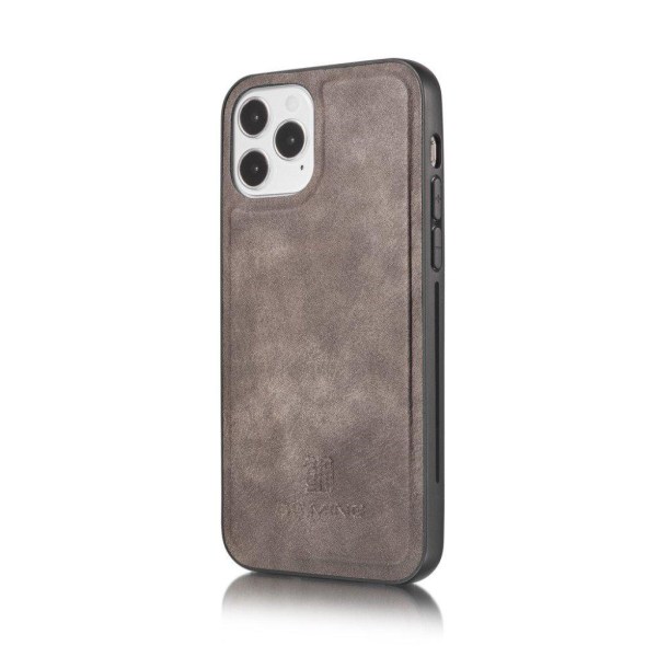 DG.MING iPhone 12 Pro / iPhone 12 2-i-1 etui med pung - Sølv/Grå Silver grey
