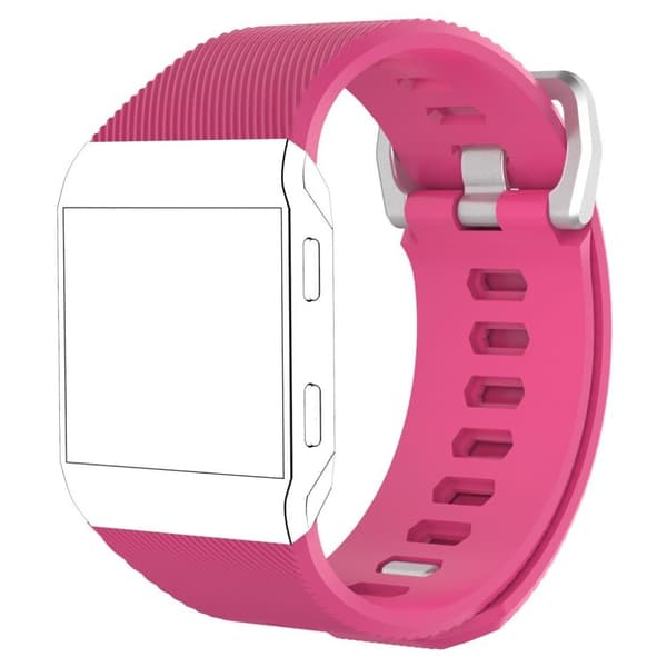 Fitbit Ionic twill silikoni ranneke - Valkoinen - Koko L Pink