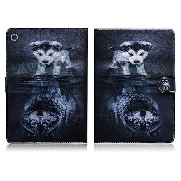 Lenovo Tab M10 FHD Plus mönstrat läderfodral - Husky Svart