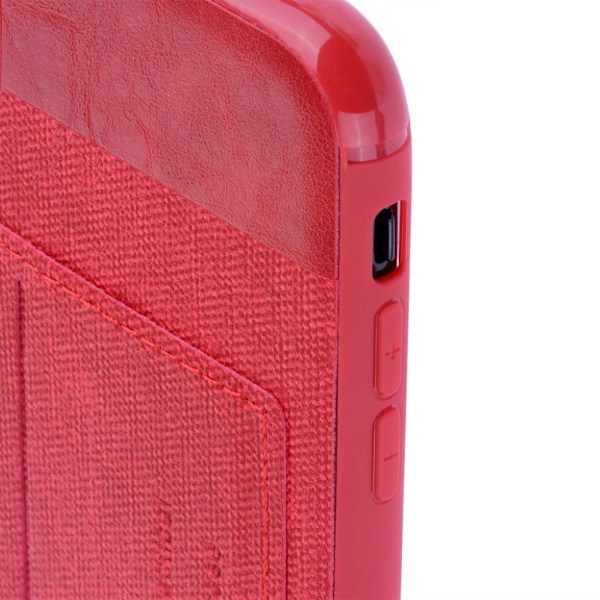 iPhone Xs Max etui med stofstruktur - Rød Red